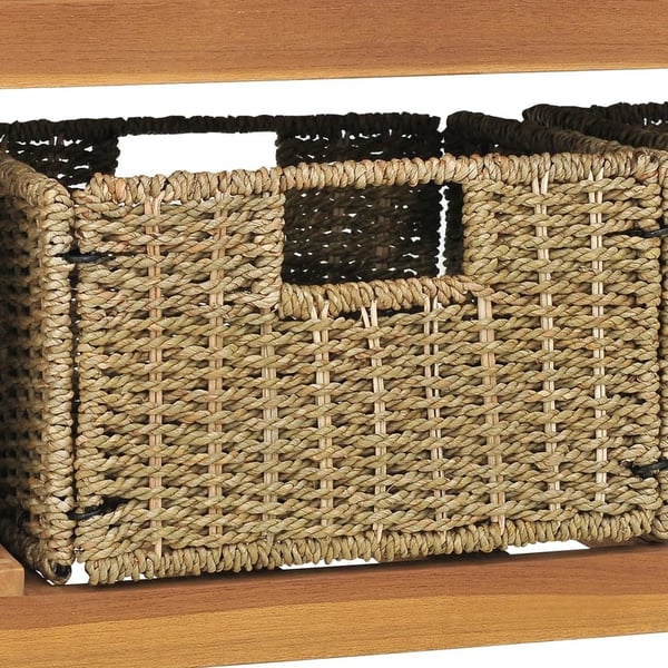 vidaXL Baderomshylle med kremhvite marmorvasker heltre teak