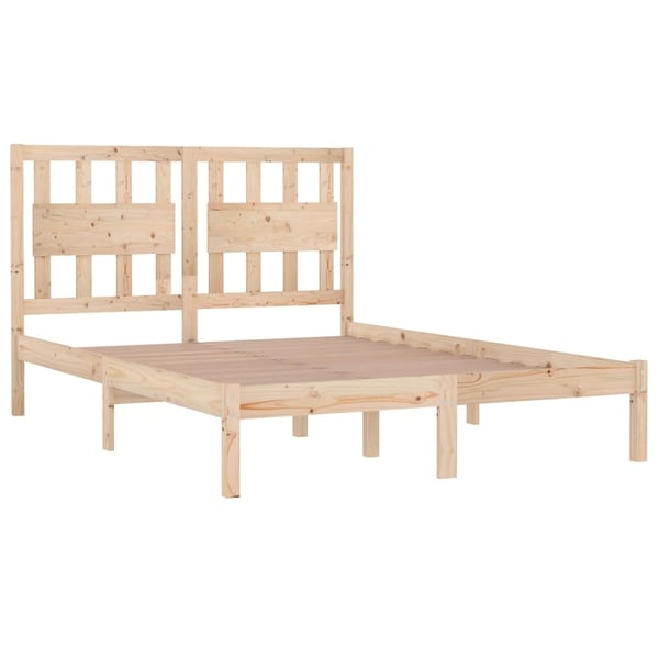 vidaXL Sengeramme heltre furu 135x190 cm Double