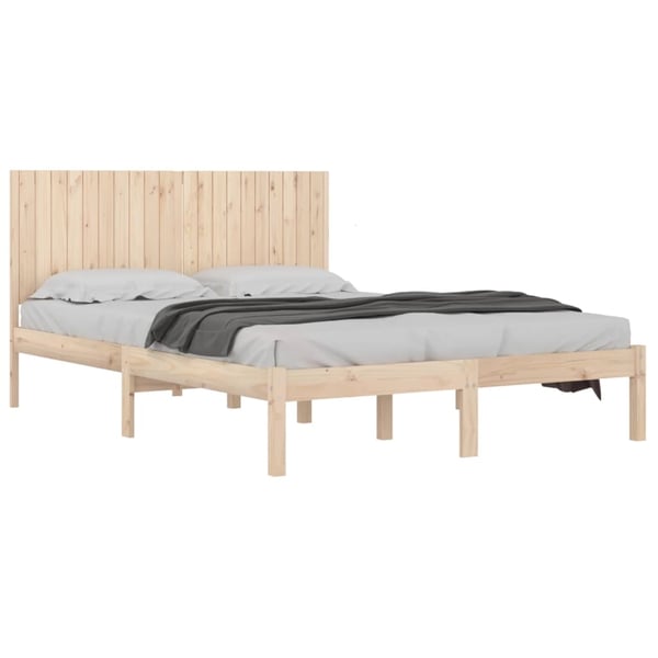 vidaXL Sengeramme med madrass 200x200 cm heltre furu
