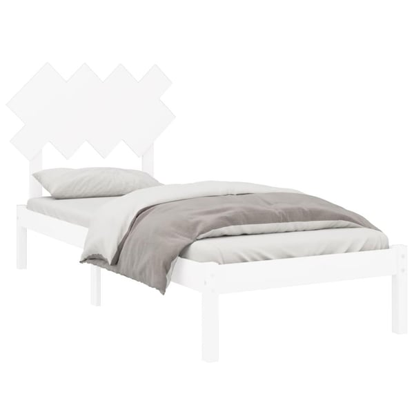 vidaXL Sengeramme hvit 90x190 cm Single heltre