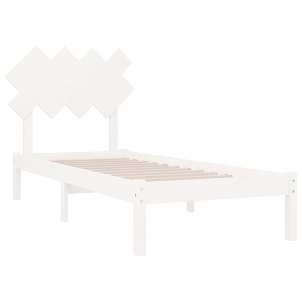 vidaXL Sengeramme hvit 90x200 cm heltre