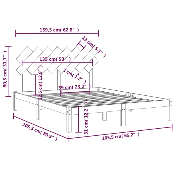 vidaXL Sengeramme 160x200 cm heltre
