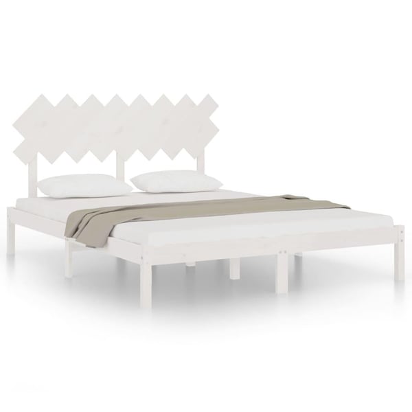 vidaXL Sengeramme hvit 160x200 cm heltre