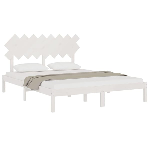 vidaXL Sengeramme hvit 160x200 cm heltre