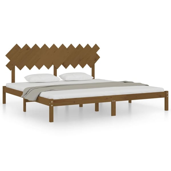 vidaXL Sengeramme honningbrun 200x200 cm heltre