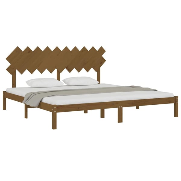 vidaXL Sengeramme honningbrun 200x200 cm heltre