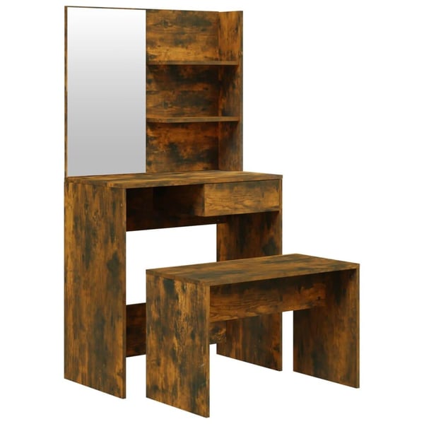 vidaXL konsolbordsæt 74,5x40x141 cm røget egetræsfinish