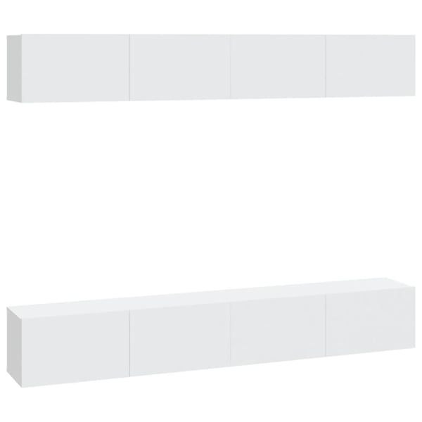 vidaXL Vegghengte TV-benker 4 stk hvit 100x30x30 cm