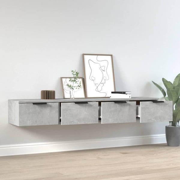 vidaXL Väggskåp 2 st betonggrå 68x30x20 cm konstruerat trä