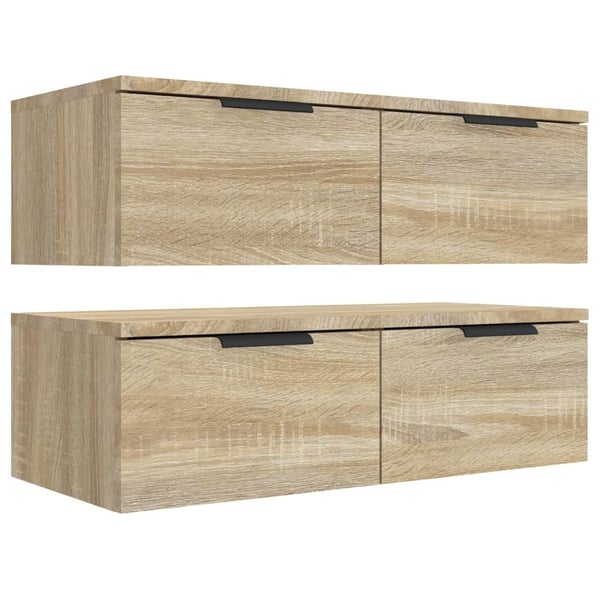 vidaXL Veggskap 2 stk sonoma eik 68x30x20 cm konstruert tre