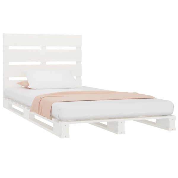 vidaXL Sengeramme uten madrass hvit 90x200 cm heltre furu