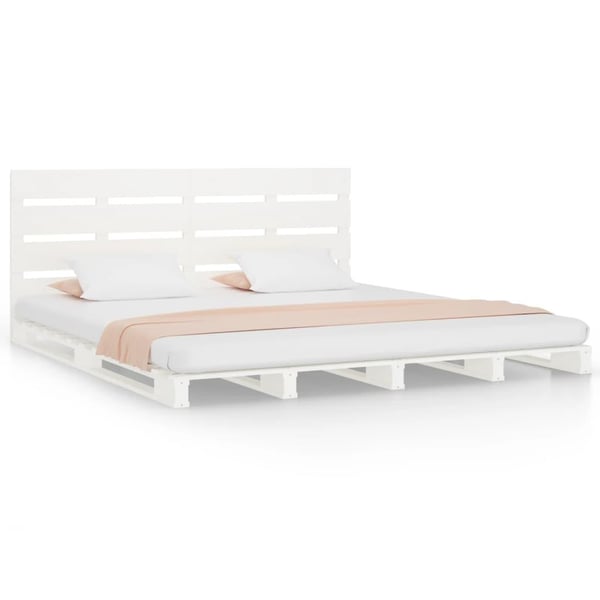 vidaXL Sengeramme uten madrass hvit 180x200 cm heltre furu