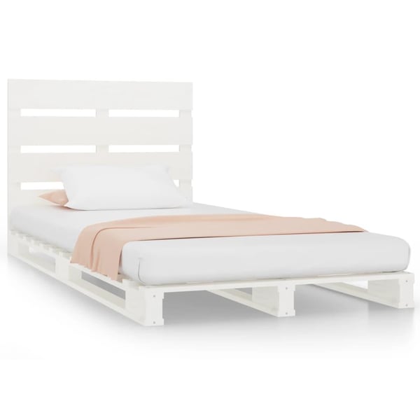 vidaXL Sengeramme uten madrass hvit 75x190 cm heltre furu
