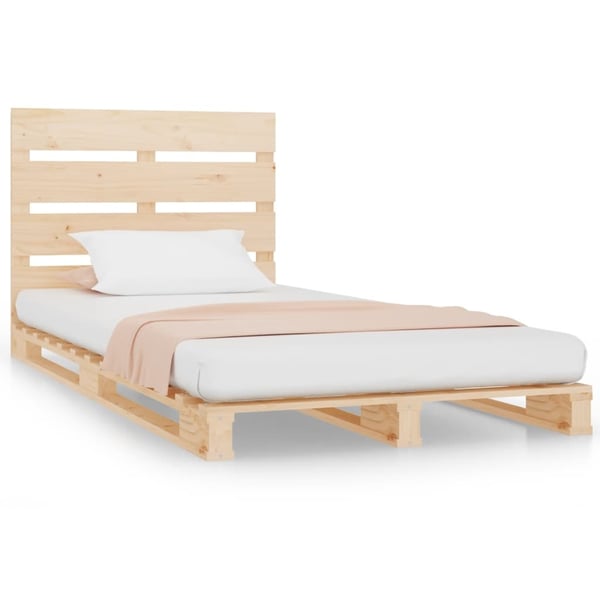 vidaXL Sengeramme uten madrass 75x190 cm heltre furu