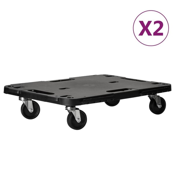 vidaXL Transportvagnar 2 st svart 58x38x12 cm polypropen