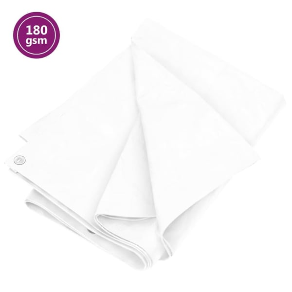 vidaXL Presenning 180 g/m² 4x5 m vit HDPE