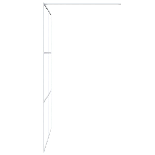 vidaXL brusevæg 140x195 cm klart sikkerhedsglas hvid