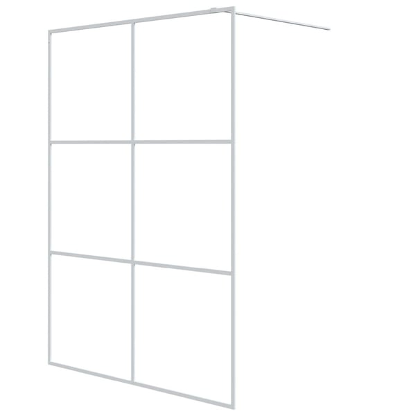 vidaXL brusevæg 140x195 cm klart sikkerhedsglas hvid