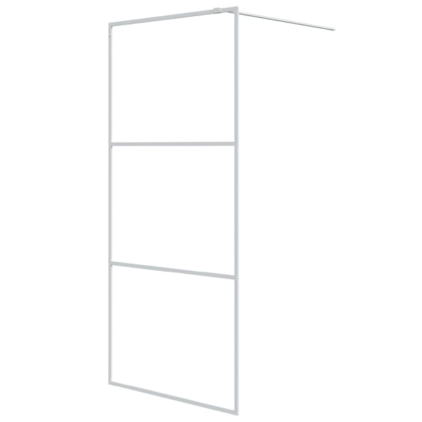 vidaXL Dusjvegg hvit 90x195 cm klart ESG-glass