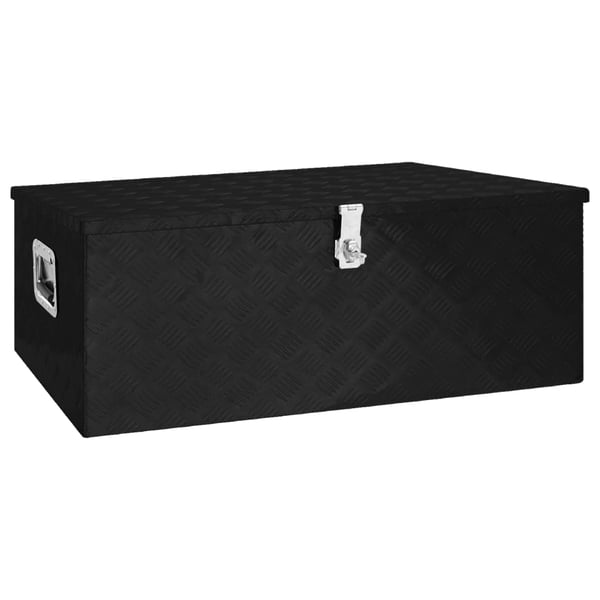 vidaXL opbevaringskasse 100x55x37 cm aluminium sort