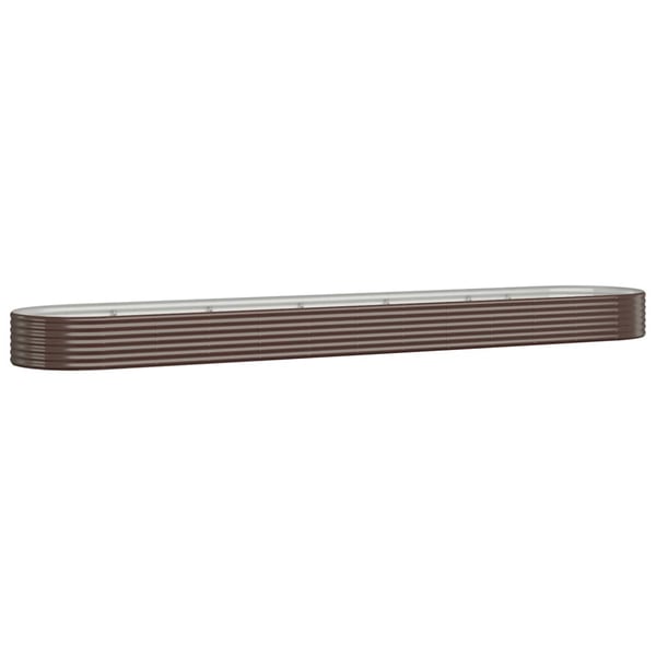 vidaXL plantekasse 507x100x36 cm pulverlakeret stål brun