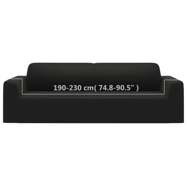 vidaXL elastisk 3-personers sofabetræk polyesterjersey sort