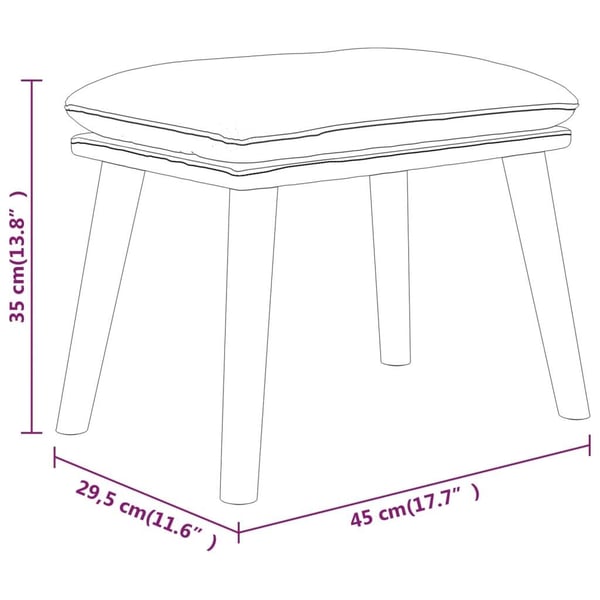 vidaXL fodskammel 45x29,5x35 cm stof mørkegrå