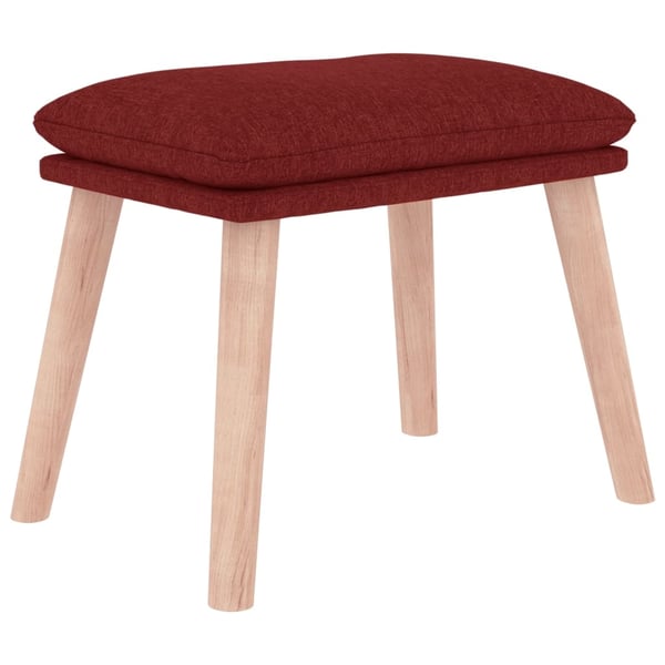 vidaXL fodskammel 45x29,5x35 cm stof vinrød