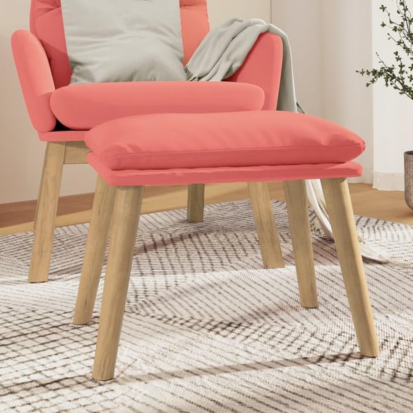 vidaXL fodskammel 45x29,5x35 cm fløjl lyserød