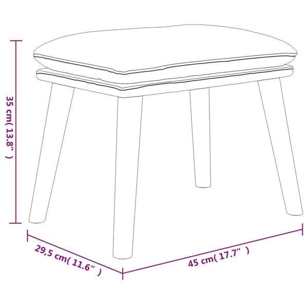 vidaXL fodskammel 45x29,5x35 cm stof og kunstlæder blå
