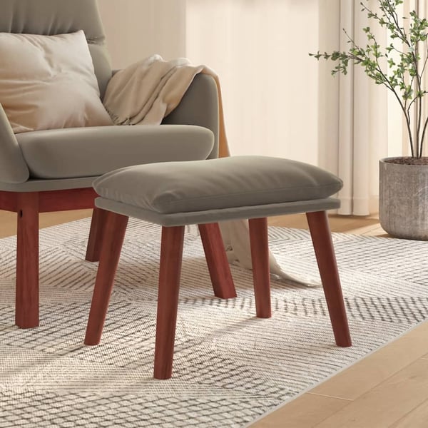 vidaXL fodskammel 45x29,5x35 cm fløjl lysegrå