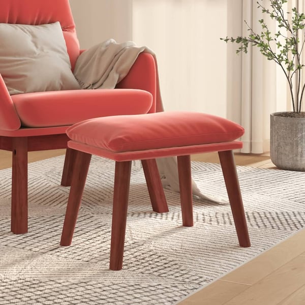 vidaXL fodskammel 45x29,5x35 cm fløjl lyserød