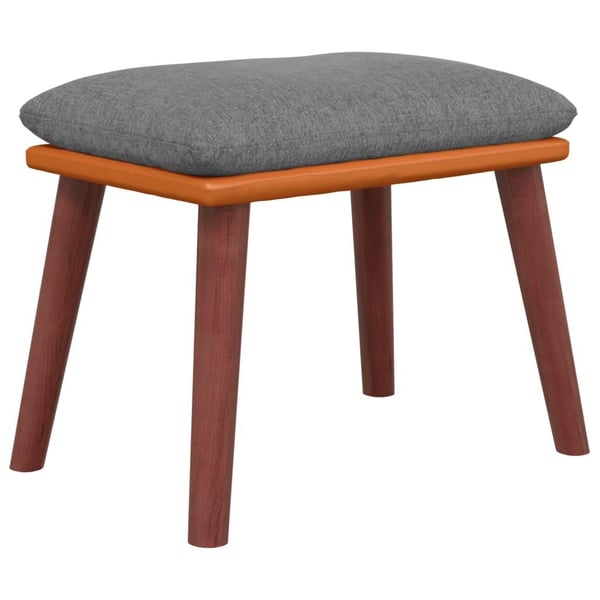 vidaXL fodskammel 45x29,5x35 cm stof og kunstlæder lysegrå