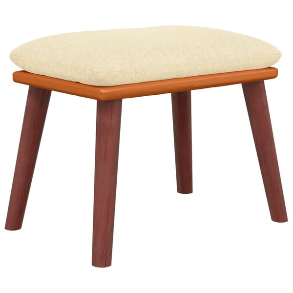 vidaXL fodskammel 45x29,5x35 cm stof og kunstlæder cremefarvet
