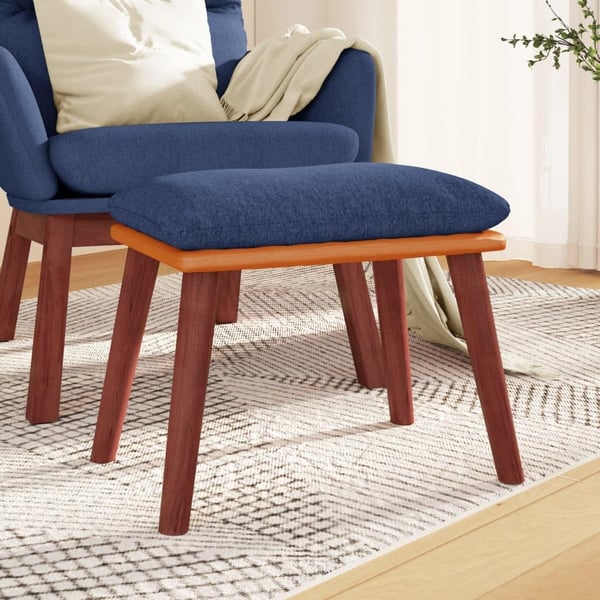 vidaXL fodskammel 45x29,5x35 cm stof og kunstlæder blå
