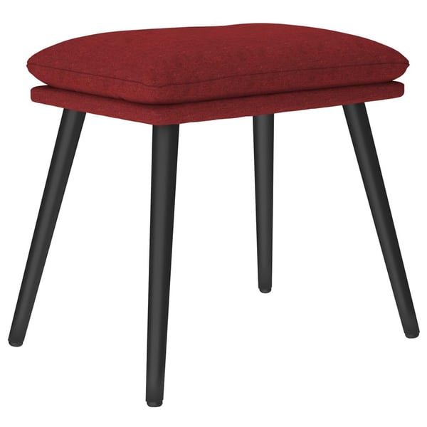 vidaXL fodskammel 45x29,5x35 cm stof vinrød