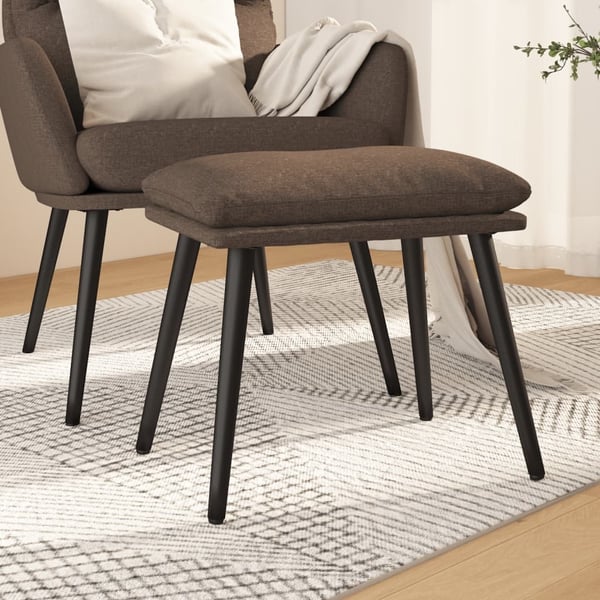 vidaXL fodskammel 45x29,5x35 cm stof gråbrun