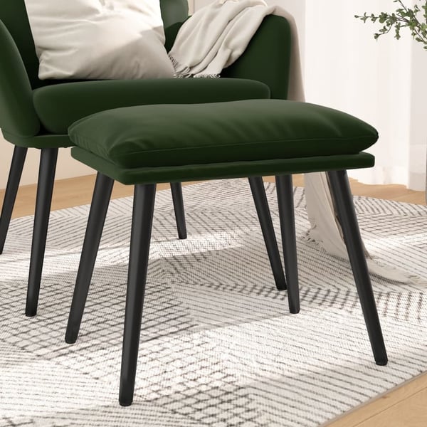 vidaXL fodskammel 45x29,5x35 cm fløjl mørkegrøn