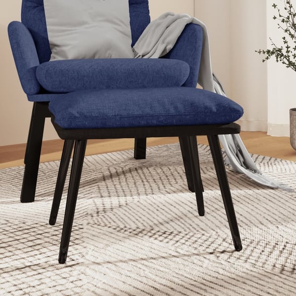 vidaXL fodskammel 45x29,5x35 cm stof og kunstlæder blå