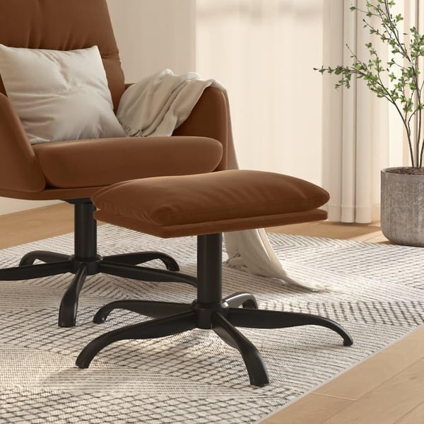 vidaXL fodskammel 60x60x36 cm mikrofiberstof brun