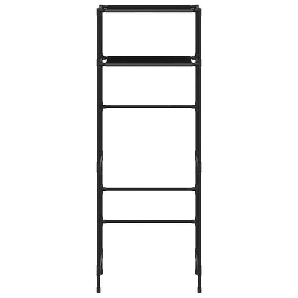 vidaXL Oppbevaringsstativ 2 hyller toalett svart 53,5x28x143 cm jern