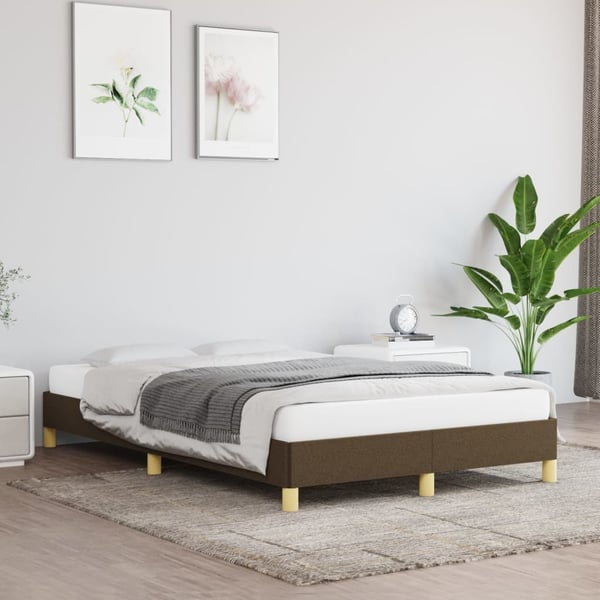vidaXL sengeramme 120x200 cm stof mørkebrun