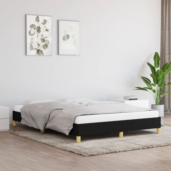 vidaXL sengeramme 140x200 cm stof sort