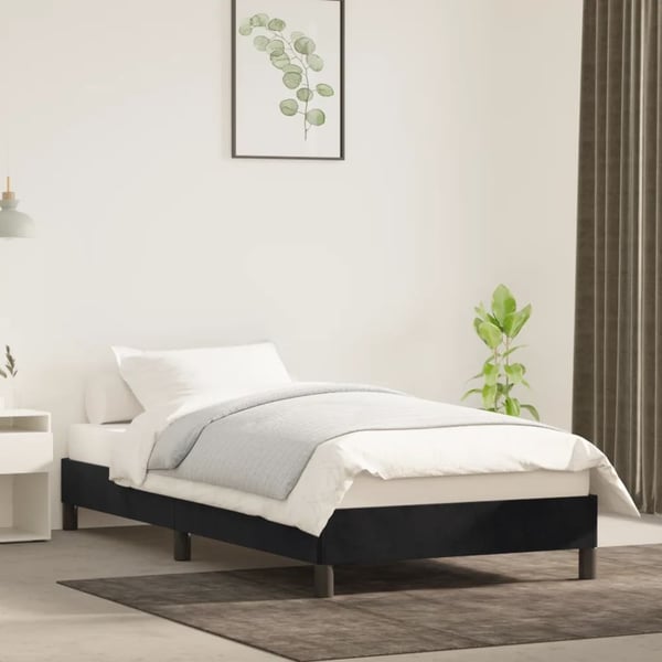 vidaXL Sängram svart 90x200 cm sammet