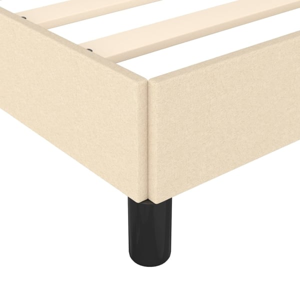 vidaXL Sängram gräddvit 90x200 cm tyg
