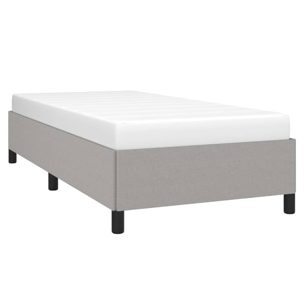 vidaXL sengeramme 90x200 cm stof lysegrå