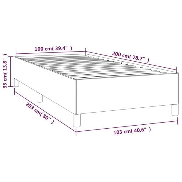 vidaXL Sängram mörkbrun 100x200 cm tyg