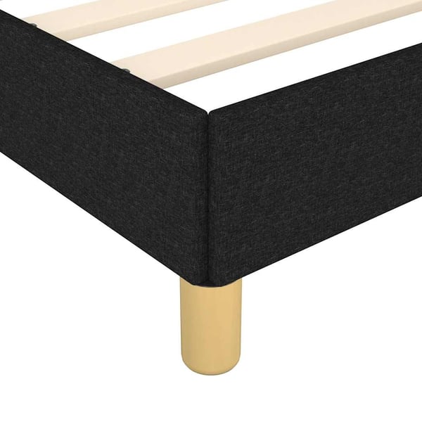 vidaXL Sengeramme med hovedgærde uden madras Sort 90x200 cm Stof