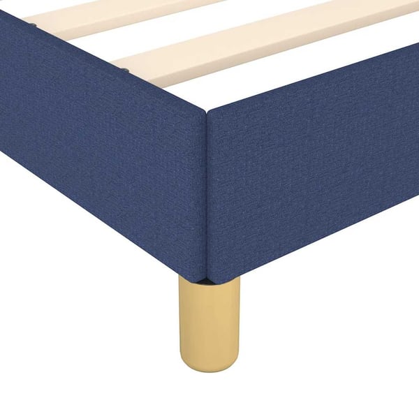 vidaXL Sengeramme med hovedgærde uden madras Blå 100x200 cm Stof