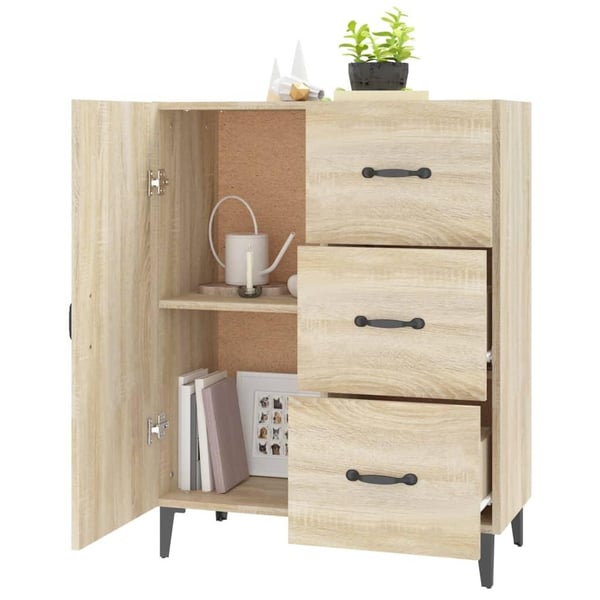 vidaXL Skjenk sonoma eik 69,5x34x90 cm konstruert tre